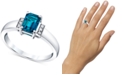 Macy's Blue Topaz (1-3/8 ct. t.w.) & Diamond (1/20 ct. t.w.) Ring in 14k White Gold
